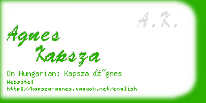 agnes kapsza business card